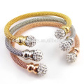 Fashion New Arrived Beautiful Twisted Simple Bead Stainless Steel Bangle Bracelet GSL030